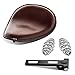 Senkauto Leather Bobber Solo Seat Chrome Barrel Springs Mounting Bracket Set for Harley Sporster 883 1200 Chopper 48 Dyna