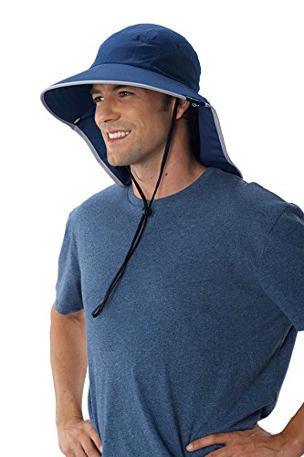 Sun Protection Zone Unisex Floppy Sun Hat (Navy with Silver Trim) - Thumbnail 2