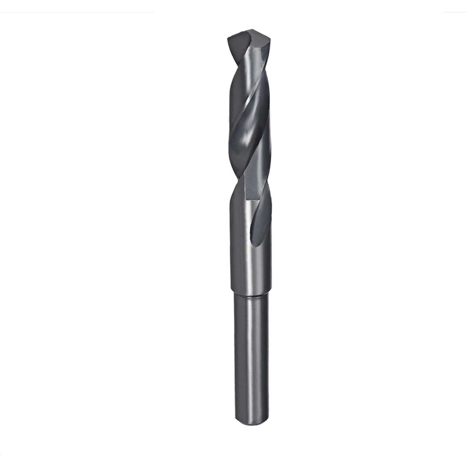 TOP-VIGOR 15mm Reduced Shank Drill Bit, High Speed Steel HSS 9341 Black Oxide with 1/2 Inch Straight Shank Drill Bit for Metal, Stainless Steel, Aluminium, Wood, Plastic