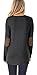 Womens Cotton Casual Long Sleeve Shirt Buttons Faux Suede Round Neck Blouse Tops Dark Grey XL