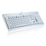 EagleTec KG011-N Gaming Mechanical Keyboard, Industrial Aluminium with Blue Switch 104 Keys Keyboard for PC Gamer - White (No Backlight)