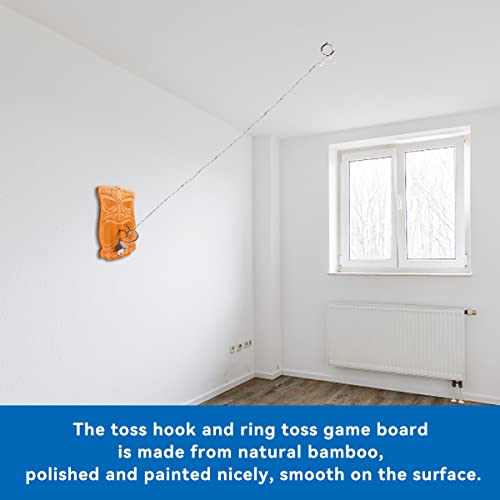 GSE Hook and Ring Toss Game Wall Mount for Adults Kids, Ring Hook Ring