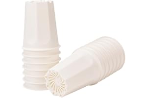 BangQiao 14 Pack 4.40 Inch White Plastic Deep Nursery and Seedling Pots, Round Planter Container for Transplanting, Cutting, Succulent