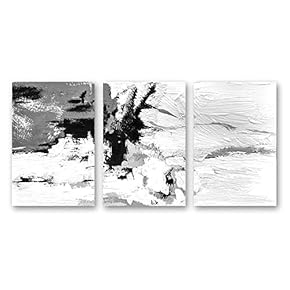 3 Panel Canvas Wall Art Black and White Abstract Pictures Home Wall Decorations for Bedroom Living Room Paintings Canvas Prints Framed - 16"x24" x 3 Panels