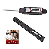 Sainlogic Digital Cooking Thermometer,Stainless Food Thermometer with Instant Read, Long Probe, LCD Screen, Anti-Corrosion, Best for Meat,Grill,and Bath Water,Kitchen and Candy