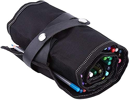 Roll Bag for Brushes and Pencil Holder 36/48 Slots for School Office Art Students (Capacity: 48slots)