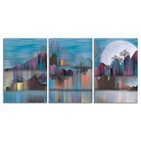 NWT Canvas Wall Art Abstract Chinese Landscape Painting...