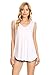 Alexander + David Womens Casual Loose Knit V-Neck Tank Top with Uneven Hem Hi-Lo Bottom (White, Large)