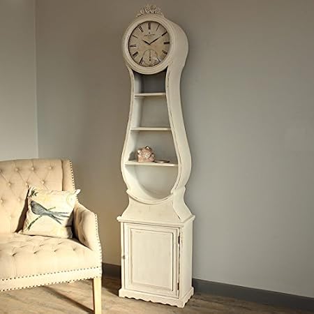 Antique Cream Grandfather Clock With Storage Amazon Co Uk Kitchen Home