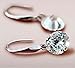 925 Sterling Silver Dangle Earring 9mm Round Cut Pure Brilliance Cubic Zirconia Drop Earrings for Women Girls (White)