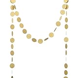 Ling's moment 10 Feet Circle Dots Paper Garland ( Champagne Gold Glitter ) Paper Bunting Decorations for Wedding Bridal Showers Birthday Party Baby Shower Event & Party Supplies