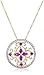 18k Yellow Gold-Plated Sterling Silver Two-Tone Created Ruby Flower Pendant Necklace, 18