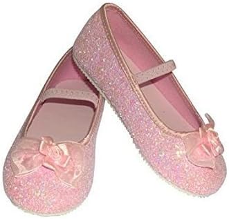 Girls Kids Children's Pink Sparkly Flower Girl Shoes Pumps UK Kids Size 9-10, 4-5 Years, EU 27-28 by Travis designs