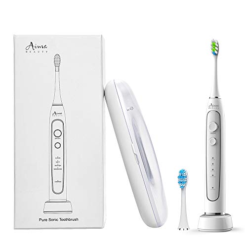 Electric Toothbrush Rechargeable Sonic Toothbrush for Kids and Adults, Smart Timer, 30 Days Battery Life Electric Toothbrushes with UV Sanitizer Travel Charging Case