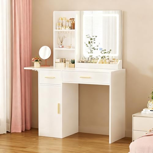 Preiskracher! Der Check bestätigt: 64,59€ ist ein starker Wert für SOLCRESTIA Schminktisch mit LED.... Prüfe den Vorrat!