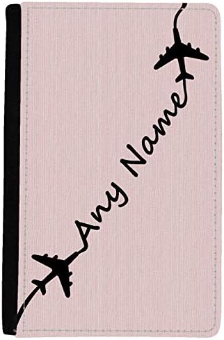 Personalised Airplane Name Trail Passport Faux Leather Cover/Holder