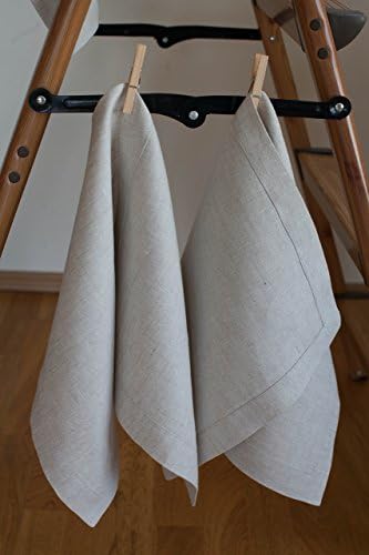 ThingStore Hand Towel 18x27" (Set of 2 pcs) Kitchen Bathroom Restroom 100% Natural Linen Long-lasting Classic White Melange