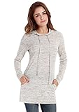 VESSOS Women's Hooded Pullover Long Sleeve Raglan Tunic Sweatshirt Hoodie
