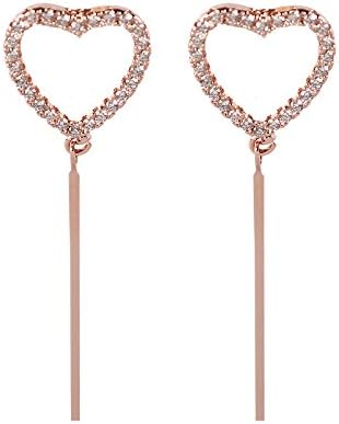 14K Gold Plated, Like A Heart Balloon Earrings, Sliver Post (rose-gold-plated-base-33)