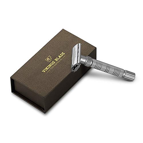 VIKINGS BLADE The Emperor Adjustable Safety Razor (Frosted Chrome