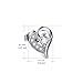 Sterling Silver White Cubic Zirconia Love Heart Stud Earrings For Girls