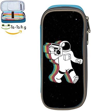 Outer Space Astronauts Multicolor pen bag,Pencil case Teens pen container,Double zipper student stationery girl's durable large volume bag of makeup bag