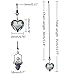 Hyamass 2 Pack Crystal Heart Prism Ceiling Fan Pull Chain Extender - Decorative Crystal Pendants with Ball Chain Connectors for Fan Light Chains (Replacement Pull Chains) (Clear)