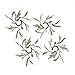 LampLust Christmas Candle Rings Wreaths 3 Inch Center, Set of 4, Frosted Mistletoe Mini Wreath with Pearl Beads, Fits Standard Tapers, Candle Rings for Tapers, Christmas Table Decor, Holiday Decor