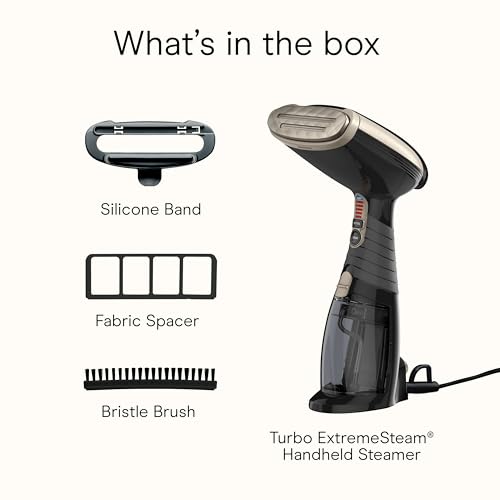 Conair Handheld Garment Steamer for Clothes, Turbo ExtremeSteam 1875W, Portable Handheld Design, Strong Penetrating Steam - Amazon Exclusive in Black