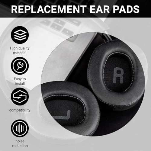 1 Pair Headphone Earpads and 1 Headband for JBL Tune 700(700BT)/710(710BT)/720(720BT)/750(750BT,750BTNC), 760(760NC), with Phonic Insulation Foam (Black)