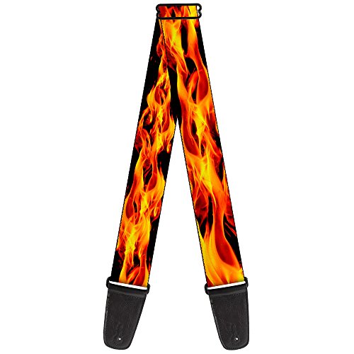 Buckle-Down GS-W30671 "Flames Vivid Black/Orange" Guitar Strap