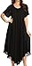 Sakkas 1701 - Lilia Embroidered Lace Up Bodice Relaxed Fit Maxi Sun Dress - Black - OS