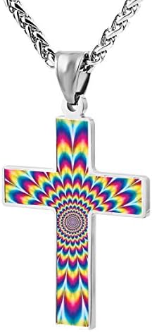 OHMYGODDESS Abstract Art Cross Religious Jewelry Zinc Alloy Pendant Necklace