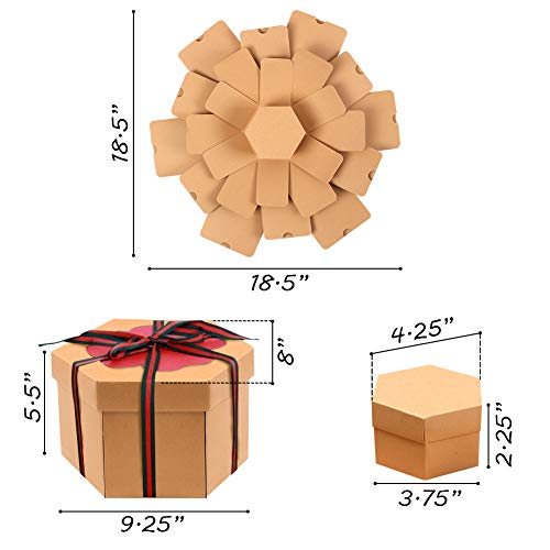 Koogel Explosion Box Set, Kraft Paper Album Gift Box Creative Album Surprise Album Sticker Box for Proposals Making Surprises Birthday Mothers Day Christmas
