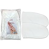 Pana® Brand Reusable *WHITE* Paraffin Wax Heat Therapy Spa Treatment Self Tanning Insulated Thermal Cloth Velcro Mitts (Mitts, White)