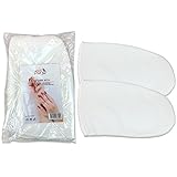 PanaÂ® Brand Reusable *WHITE* Paraffin Wax Heat Therapy Spa Treatment Self Tanning Insulated Thermal Cloth Velcro Mitts (Mitts, White)