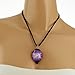 Chuvora Hand Blown Murano Glass Purple Orchid Flower Teardrop Pendant Necklace, 18-20 inches
