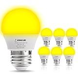 LOHAS Yellow Bug Light Bulbs, 3W LED Mini G14 LED Globe Bulbs, 25W Equivalent, E26 Medium Base, Non-Dimmable Night Light Bedrooms LED Lights for Home Lighting Fixtures, 6 Pack
