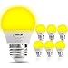 LOHAS Yellow Bug Light Bulbs, 3W LED Mini G14 LED Globe Bulbs, 25W Equivalent, E26 Medium Base, Non-Dimmable Night Light Bedrooms LED Lights for Home Lighting Fixtures, 6 Pack