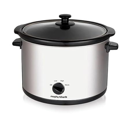 Morphy Richards Slow Cooker, Schongarer Mo. 48696 5,5l Edelstahl rund