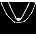 Wowanoo Choker Necklace Set Multilayer Simple Layers Chain Heart Clavicle Necklace Jewelry for Women TwoS