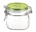 Bormioli Rocco Fido Square Jar with Green Lid, 17-1/2-Ounce