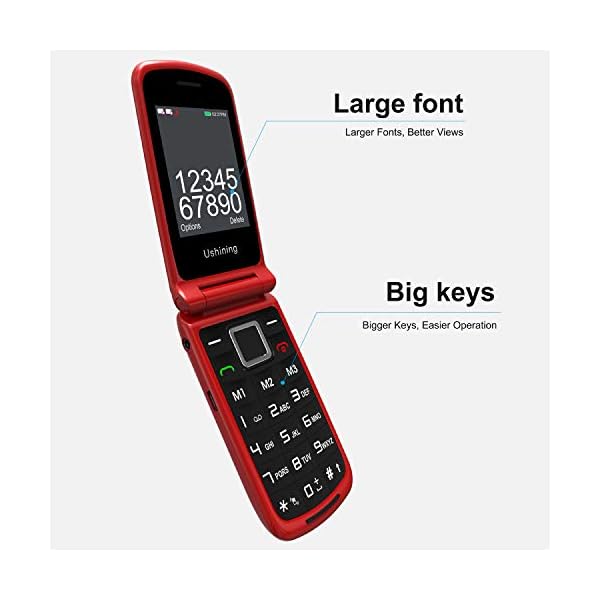Ushining-Unlocked-Big-Button-Flip-Phone-for-Seniors-Dual-Sim-Free-Clamshell-Pay-as-You-Go-Basic-Mobile-Phones-with-SOS-Button-Loud-Speaker-for-SeniorChristmas-Red Ushining Unlocked Big Button Flip Phone for Seniors, Dual Sim Free Clamshell Pay as You Go Basic Mobile Phones with SOS…