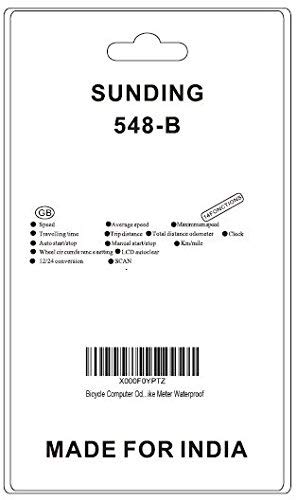 Sunding SD 548 B 14 Function Waterproof Bicycle Computer Odometer Speedometer by Robostore India