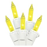 LiteSource 32308 - 20 Light White Wire Yellow Miniature Christmas Light String Set