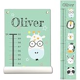 Personalized Canvas Growth Chart for Kids, Height Chart for Kids, Growth Chart Banner with Name