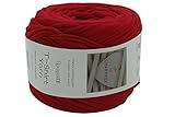 Charmkey Zpagetti T Shirt Yarn Strong Recycled Cotton Blend Ribbon 6 Super Chunky Elastic Knitting Cloth Fabric for Bag Cushion and DIY Crocheting Projects, 1 Skein, 8.82 Ounce (Tango Red)