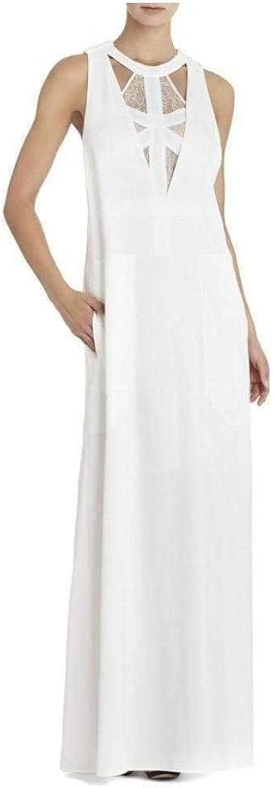 white bcbg gown