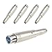CableCreation [5-PACK] XLR 3 Pin Female to 1/4" 6.35mm Female Socket Audio Adapter, Silver primary