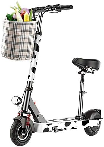 GREATY Electric Scooter, 36V / 350W Foldable E-Scooter 30 km/h 8 '', 18kg Light Portable Electric Scooter with Burglar Alarm and USB Charging Electric Scooter, Milk Cow,30~40km